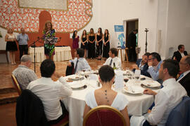 Intervención de María Chantal Pérez. Cena de gala con motivo del Campeonato del Mundo Universitario de Balonmano. Antequera. Junio de 2016