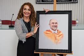 Macarena Parrado. Presentación del Retrato de Honor de D. Eugenio José Luque Domínguez. Facultad de Ciencias Económicas y Empresariales. Junio de 2025