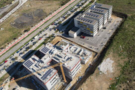 Edificio del Instituto de Hortofruticultura Subtropical y Mediterránea en obras. Campus de Teatinos. Diciembre de 2016