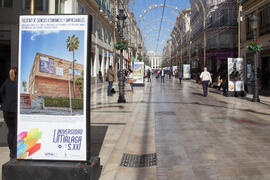 Exposición "La Universidad de Málaga del Siglo XXI". Calle Larios. Enero de 2017