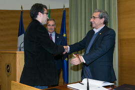 Toma de posesión de José Francisco Chicano García como nuevo Director de Secretariado de Movilidad de la Universidad de Málaga. Edificio del Rectorado. Marzo de 2017