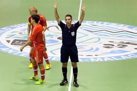 Partido Rusia contra Brasil. 14º Campeonato del Mundo Universitario de Fútbol Sala 2014 (FUTSAL). Antequera. Julio de 2014