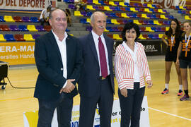 Manuel Jesús Barón, Kemal Tamer y Tecla Lumbreras. Campeonato Europeo Universitario de Balonmano. Antequera. Julio de 2017