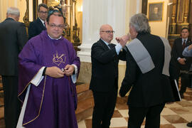 Entrega de medallas de la Cofradía de los Estudiantes. Misa de Lunes Santo. Iglesia de San Agustín. Abril de 2019