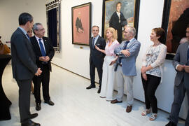 Pedro Duque saluda al equipo de gobierno de la Universidad de Málaga. Edificio del Rectorado. Junio de 2018