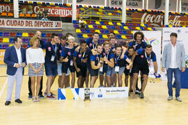 Universidad de Montpellier tercer clasificado en la categoría masculina. Ceremonia de clausura del Campeonato Europeo Universitario de Balonmano. Antequera. Julio de 2017