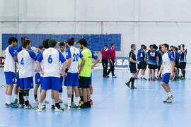 Partido Universidad de Málaga - Universidad de Barcelona. Categoría masculina. Campeonato Europeo Universitario de Balonmano. Antequera. Julio de 2017
