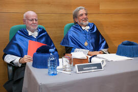 José Ramón Ramos y Antonio Luque en su investidura como Doctor "Honoris Causa" por la Facultad de Ciencias de la Universidad de Málaga. Edificio del Rectorado. Octubre de 2016