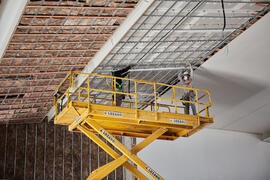 Obras en el interior del nuevo Pabellón de Gobierno. Campus de Teatinos. Abril de 2021