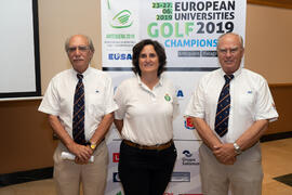 Foto de grupo tras la reunión técnica. Campeonato Europeo de Golf Universitario. Antequera. Junio de 2019