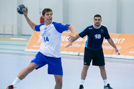 Partido Universidad de Málaga - Universidad de Barcelona. Categoría masculina. Campeonato Europeo Universitario de Balonmano. Antequera. Julio de 2017