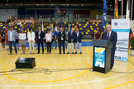 Intervención de Kemal Tamer. Ceremonia de clausura del Campeonato Europeo Universitario de Balonmano. Antequera. Julio de 2017
