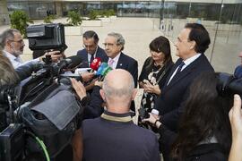 José Ángel Narváez atiende a los medios. Inauguración la nueva Facultad de Psicología y Logopedia de la Universidad de Málaga. Campus de Teatinos. Octubre de 2022