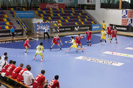 Partido Rusia - Japón. Categoría masculina. Campeonato del Mundo Universitario de Balonmano. Antequera. Junio de 2016