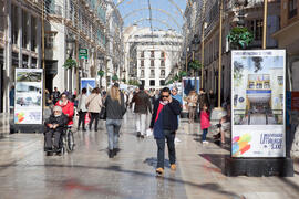 Exposición "La Universidad de Málaga del Siglo XXI". Calle Larios. Enero de 2017