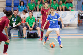 Partido Brasil contra Portugal. 14º Campeonato del Mundo Universitario de Fútbol Sala 2014 (FUTSAL). Antequera. Julio de 2014
