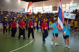 Equipo de Tailandia. Inauguración del 14º Campeonato del Mundo Universitario de Fútbol Sala 2014 (FUTSAL). Antequera. Julio de 2014