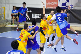 Partido Japón - España. Categoría masculina. Campeonato del Mundo Universitario de Balonmano. Antequera. Julio de 2016