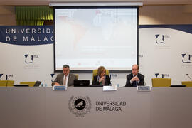 Telémaco Talavera, Adelaida de la Calle y Félix García. Clausura del X Pleno del Consejo Universitario Iberoamericano (CUIB). Rectorado. Marzo de 2012