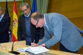 Toma de Posesión de Fernando Gallardo Alba como nuevo catedrático del Departamento de Biología Molecular y Bioquímica de la Universidad de Málaga. Edificio del Rectorado. Febrero de 2018