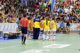 Partido Brasil contra España. 14º Campeonato del Mundo Universitario de Fútbol Sala 2014 (FUTSAL). Antequera. Julio de 2014