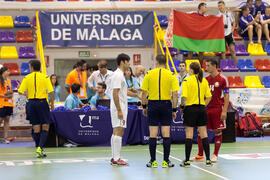 Partido Irán contra Bielorrusia. 14º Campeonato del Mundo Universitario de Fútbol Sala 2014 (FUTSAL). Antequera. Julio de 2014