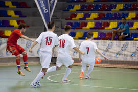 Partido Rusia contra Bielorrusia. 14º Campeonato del Mundo Universitario de Fútbol Sala 2014 (FUTSAL). Antequera. Julio de 2014