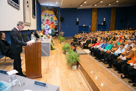 Miguel Porras Fernández. Investidura como Doctor "Honoris Causa" de Carlos Álvarez Rodríguez por la Facultad de Filosofía y Letras de la Universidad de Málaga. Paraninfo. Mayo de 2018