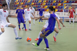 Partido Ucrania contra Irán. 14º Campeonato del Mundo Universitario de Fútbol Sala 2014 (FUTSAL). Antequera. Julio de 2014