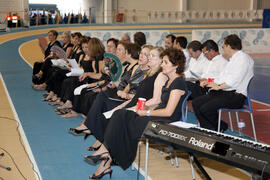 Momentos previos a la ceremonia de apertura del IX Campeonato de Europa Universitario de Fútbol Sala. Antequera. Julio de 2013