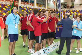 Medalla de bronce para Bielorrusia. Acto de clausura y entrega de medallas. 14º Campeonato del Mundo Universitario de Fútbol Sala 2014 (FUTSAL). Antequera. Julio de 2014