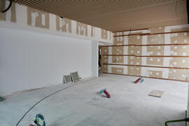 Obras en el interior del nuevo Pabellón de Gobierno. Campus de Teatinos. Abril de 2021