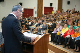 Miguel Porras en la Apertura del Curso Académico 2015/2016 de la Universidad de Málaga. Paraninfo. Septiembre de 2015