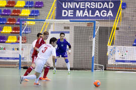 Partido Irán contra Bielorrusia. 14º Campeonato del Mundo Universitario de Fútbol Sala 2014 (FUTSAL). Antequera. Julio de 2014