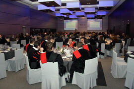 Cena de gala con motivo al homenaje para los jubilados y personal que cumple 25 años de servicio en la Universidad de Málaga. Hotel Barceló. Febrero de 2009