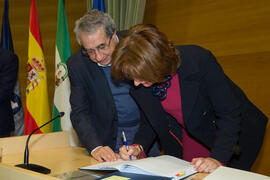 Toma de Posesión de Yolanda García Calvente como nueva catedrática del Departamento de Derecho Financiero y Filosofía del Derecho de la Universidad de Málaga. Edificio del Rectorado. Febrero de 2018