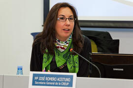 María José Romero Aceituno. Primera sesión del X Pleno del Consejo Universitario Iberoamericano (CUIB) en la Universidad de Málaga. Rectorado. Marzo de 2012