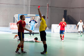 Partido España contra Portugal. 14º Campeonato del Mundo Universitario de Fútbol Sala 2014 (FUTSAL). Antequera. Julio de 2014