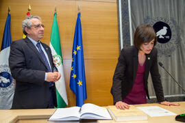 Toma de Posesión de Ana María Luque Gil como nueva Directora de la Oficina del Rector de la Universidad de Málaga. Edificio del Rectorado. Febrero de 2018