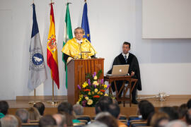 José Ángel Narváez en la Apertura del Curso Académico 2015/2016 de la Universidad de Málaga. Paraninfo. Septiembre de 2015