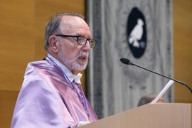 Heliodoro Carpintero Capell en su Investidura como Doctor "Honoris Causa" por la Facultad de Psicología de la Universidad de Málaga. Edificio del Rectorado. Mayo de 2019