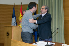 Toma de posesión de Jesús María Vías Martínez como nuevo profesor titular del Departamento de Geografía de la Universidad de Málaga. Edificio del Rectorado. Marzo de 2017