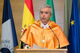José Emilio Navas en su investidura como Doctor "Honoris Causa" por la Facultad de Ciencias Económicas y Empresariales de la Universidad de Málaga. Edificio del Rectorado. Abril de 2017
