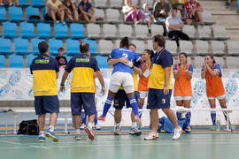 Partido Brasil contra Portugal. 14º Campeonato del Mundo Universitario de Fútbol Sala 2014 (FUTSAL). Antequera. Julio de 2014