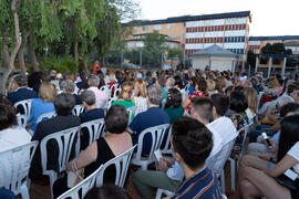 Intervención de Adelaida de la Calle. Homenaje al personal jubilado o que cumple 25 años de servicio en la Universidad de Málaga. Jardín Botánico. Junio de 2019