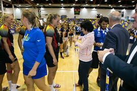 Entrega de medallas. Campeonato Europeo Universitario de Balonmano. Antequera. Julio de 2017