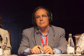 Antonio Merino. Programa de Radio Nacional de España "Juntos paso a paso". 3º Congreso Internacional de Actividad Físico-Deportiva para Mayores de la Universidad de Málaga. Palacio de Ferias y Congresos de Málaga. Marzo de 2009