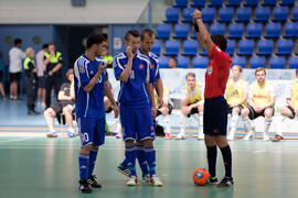 Partido Eslovaquia contra Alemania. 14º Campeonato del Mundo Universitario de Fútbol Sala 2014 (FUTSAL). Antequera. Julio de 2014