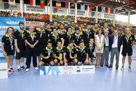 España tercera clasificada en la categoría masculina. Ceremonia de clausura del Campeonato del Mundo Universitario de Balonmano. Antequera. Julio de 2016