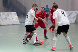 Partido Georgia contra Alemania. 14º Campeonato del Mundo Universitario de Fútbol Sala 2014 (FUTSAL). Antequera. Julio de 2014